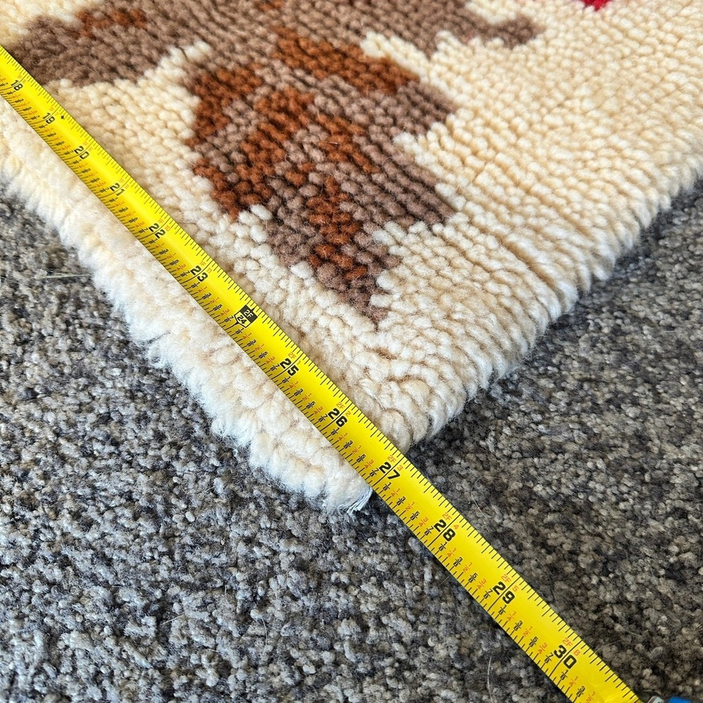 VTG 70's Latch Hook Rug/Wall Hanging 27x54 Autumnal Rustic Harvest Cottagecore - Picture 7 of 9